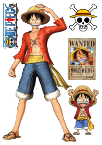 LUFFY ONE PIECES Sticker Dinding 28 - 45 cm vinyl white waterproof