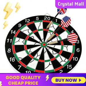 17inch Dartboard Game Set Double-Sided Flocking Hanging Dartboard with 6 Tip Darts Multiplayer Party Games for Adults and Kids Families