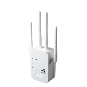 Kích sóng Wifi 4 râu tốc độ cao 1200mpbs 5G / 2.4G 300Mbs. Mở rộng vùng phủ sóng cải thiện tốc độ mạng Wifi