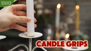 30 Pack Rubber Candle GripsCandle Grippers for Taper Candles Candle Hugger Gaskets to Keeps The Candles Upright in Candle Holders (30 Beige)