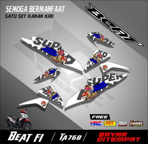 Striping Stiker Variasi List Beat Fi 2012-2015 Motif Super Mario Kode TA768