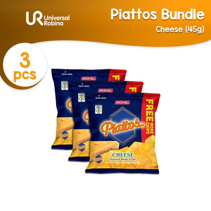 Piattos Cheese Flavored Potato Crisps 40g - 3 packs