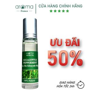 Dầu thảo mộc Aroma Bạc Hà Khuynh diệp 100% Tinh Dầu Thiên Nhiên chống nghẹt mũi giảm đau đầu 9ml