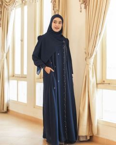 Dress Longdress Wanita Terlaris Kekinian Baju Gamis Pesta Lebaran Ootd Hijab Dress Ceruty 2 Layer