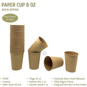 Paper Cup 8 oz Gelas Coffee Gelas Kopi (Isi 50 Pcs-PCK8P)