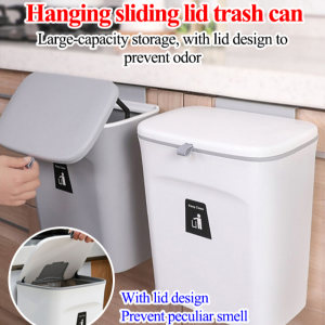 WallMounted Kitchen Trash Can Large Plastic Cabinet Hanging Bin for Neat Storage