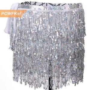 【PCWFKef】 Trang phục múa bụng váy quấn hông tua rua tua rua váy quấn eo