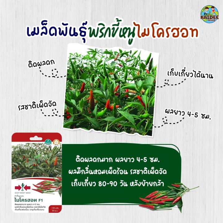 เมล็ดพันธุ์พริกขี้หนู ไมโครฮอท F1 ตราศรแดง
