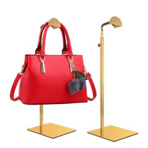 SEEKER Adjustable 37-60cm Display Stand for Handbag Bag Purse Polished Gold/Silver for Retail Stores Mall