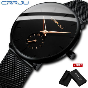 CRRJU Jam Tangan Elegan Pria Abadi Fashion Penjualan Panas Jam Kuarsa Tahan Air (2150)