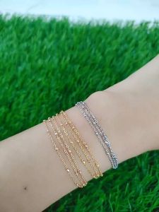 gelang tangan rantai jedar 3layer+1bel/perak asli silver 925 lapis emas/perhiasan fashion wanita terbaru
