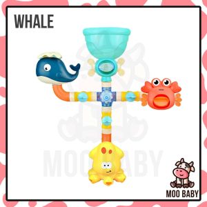 Moo Baby Bath Toys Sprinkle Whale Bathroom Bathtub Shower Showering Toy Kids Infant Toddler Mainan Mandi Bayi