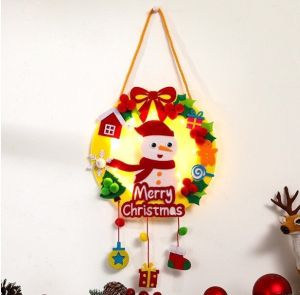 Vòng Treo Cửa Trang Trí Noel Bằng Vải Dạ DIY Vòng Nguyệt Quế Trang Trí Noel Chất Liệu Vải Dạ Vòng Trang Trí Giáng Sinh - PoPo Toys