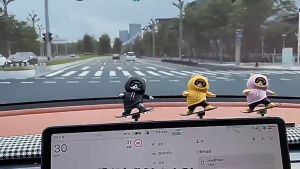 🔥Ready Stock🔥Car Skateboard Bear Sliding Decoration Cartoon Bear Center Console Screen Floating Ornament with Number