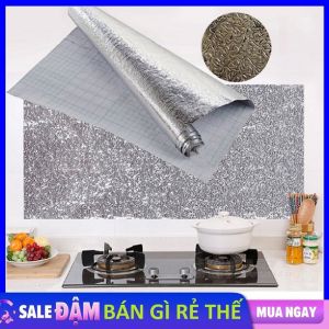 Cuộn Giấy Bạc Dán Bếp Cách Nhiệt Miếng Decal Dán Tường Nhà Bếp Chống Thấm Bền Đẹp / Cuộn Giấy Nhôm Bạc 2M_3M X 60CM