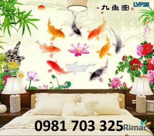 Tranh gạch 3d cá chép đẹp