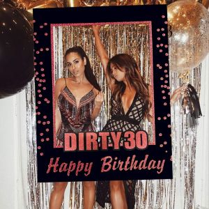 Rose Gold Dirty 30 Photo Props 30th Birthday Party Photo Booth Props 30th Birthday Photo Frame