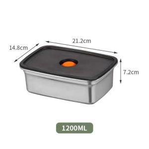 ✴️Ship Within 24H✴️ 304 Stainless Steel Food Container Antibacterial Fresh-keeping Box  Stackable 白刚按压保鲜盒