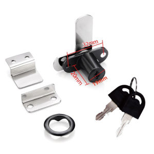 19mm 7-Shaped Double Door Lock Cabinet Lock With Opposite Turn Tongue For Drawer Mailbox Furniture
