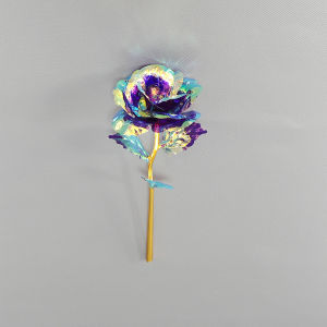 Colored gold gold foil rose triangle torch box simulation flower Tanabata lover Mother Teachers Day creative gift/birthday gift/anniversary/彩金金箔玫瑰三角火炬箱仿真花七夕情人妈妈教师节创意礼品/生日礼物/周年纪念