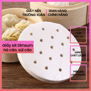 Giấy nến Trường Xuân đục lỗ lót dimsum há cảo sủi cảo set 500 tờ đủ kích thước giấy nến đục lỗ giá rẻ