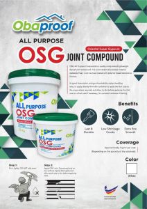 5KG Obaproof All Purpose OSG Joint Compound (Ready Mixed/Non-Asbestos) Also known as ASG joint compound