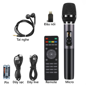 Micro Livestream Karaoke Thu Âm M2 Điều Khiển Từ Xa Tích Hợp Soundcard Âm Thanh Chuyên Nghiệp