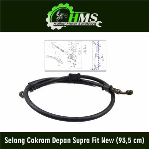 Selang Cakram Depan Supra Fit New (935 cm) - Kabel Cable Cabel Tali Kawat Seling Rem Rim Brake Brake Cakram Disk Depan Honda Supra Fit S Fit X