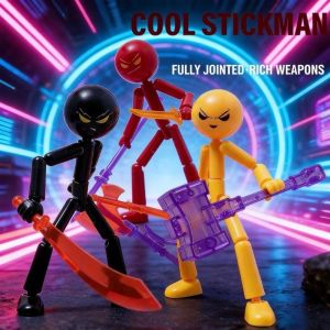 3D Printed Movable Stickman Action Figure Multi-Jointed DIY Toy Kit for Kids Holiday Gift