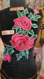 Hoa thêu cặp Hoa may trang trí lên áo dài váy đầm