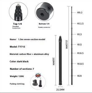 290CM Carbon Fiber Invisible Extended Edition Selfie Stick for Insta360 X5/X4/X3 GO 3/GO 3S DJI OSMO Action 5 4 3 Accessories