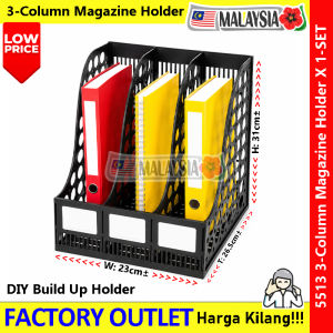 3 / 4 Column Magazine Holder File Organizer Rack DIY Desk Document Storage Black Office Shelf #5513 #9162