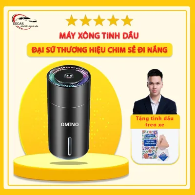Máy xông tán tinh dầu OMINO 2 chế độ phun sương khử mùi ô tô bàn làm việc có đèn led [Tặng tinh dầu]