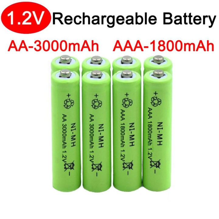 Rechargeable Battery AA 3000mAh/AAA 1800mAh 1.2V Ni-MH 100% Original ...
