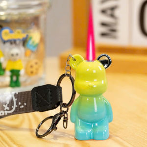 Móc Khóa Kiêm Bật Lửa Hình Gấu Bearbrick Màu Cầu Vồng Nhiều Màu ( Xài Gas - Lửa Khò 1 Tia)