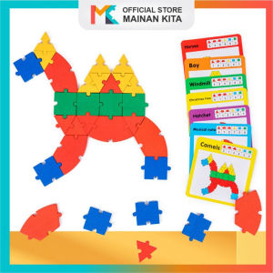 Puzzle Kayu Montessori 30 Pcs | Mainan Edukasi Anak Usia Dini | Belajar Bentuk & Warna MK142