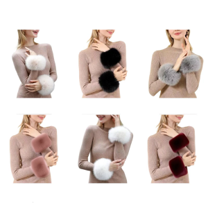 Furry Furs Arm Sleeves Winter Arm Warmers With Thicken Warm Design For Women Daily Essential and Outerwear Accessory
