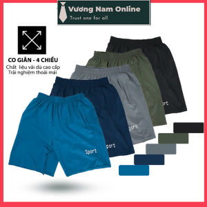 Quần đùi nam thể thao ống rộng mặc nhà cao cấp vải dù gió co giãn nhẹ VNO65