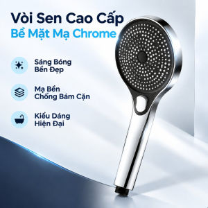 Vòi Sen Tăng Áp Cầm Tay Nhựa ABS Chống Va Đập Phủ Sơn Tĩnh Điện Mặt Phun Nước Lớn (12cm) Lỗ Thoát Silicone Tự Làm Sạch Chuyển Đổi 3 Chế Độ Massage Đầu Nối Tiêu Chuẩn (Phi 21) Phụ Kiện Thay Thế Vòi Tắm Gia Đình Độ Bền Cao Cùng Thiết Kế Hiện Đại