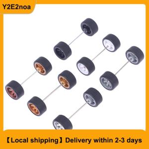 【Local shipping】 1Set 1:64 Car Wheels For Hotwheels Rubber Tire With Wheel Axle Model Car Modified Part DIY Racing Vehicle Toys