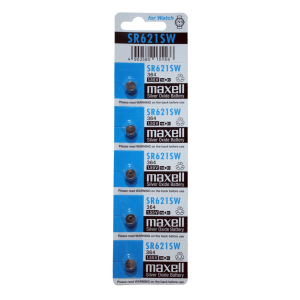 Maxell SR621SW Silver Oxide Battery Pack of 5