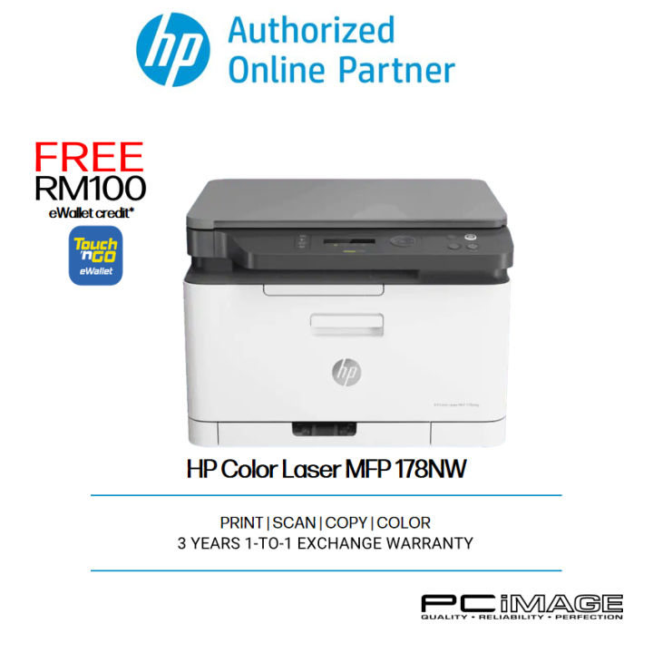 HP Color Laser MFP 178NW Laser Printer Toner Included 4ZB96A | Lazada