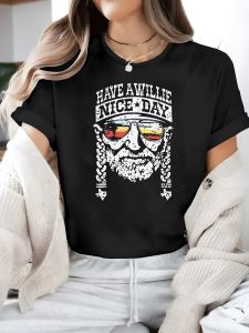 1pc Women's Casual Round Neck T-Shirt Knitted Polyester Fabric Stretchy with Geometric \"Have a Willie Nice Day\" Print for All Seasons Fashion Top