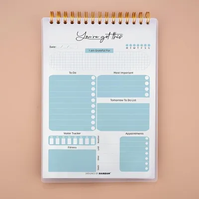 สมุดแพลนเนอร์รายวัน A5 50 แผ่น สมุดจดตารางงาน To Do List Weekly Planner Goal Planner จัดการเวลา