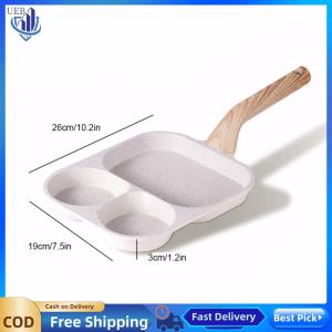 [Ueb Wholesale Center]4-Cup Medical Stone Frying Pan Anti-Scald Flat Baking Pan Wear Resist Thickened Breakfast Skillet for Home Kitchen