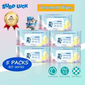 SURP LUCK Thick wet wipes for Baby Organic Baby Wipes 80pcs Per Pack Wet Wipes Hypoallergenic Non-Alcohol