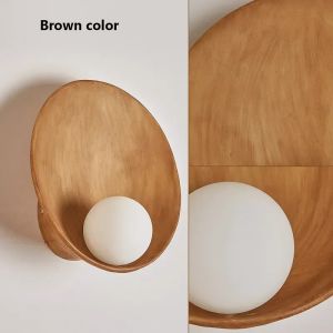 Japanese Style Wall Light Resin Shell Wall Lamp Creative LED Indoor Lighting Room Decor Homestay Bedroom Corridor Wall-mounted Sconces