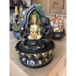 Thác nước phong thủy để bàn tiểu không nói rót trà