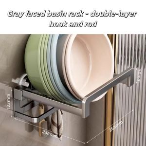 STVML Wall Mounted Suction Cup Wall Mounted Hook Suction Cup Type Telescopic Wall Mounted Basin Storage Shelf Bracket Space-Saving Telescopic Folding Storage Bathroom