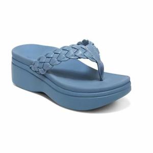 Free Shipping Summer Wedge-Heeled Thick-Soled Flip-Flops For Women New Style Soft-Soled-Style Beach Sandals For Vacation